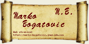Marko Bogatović vizit kartica